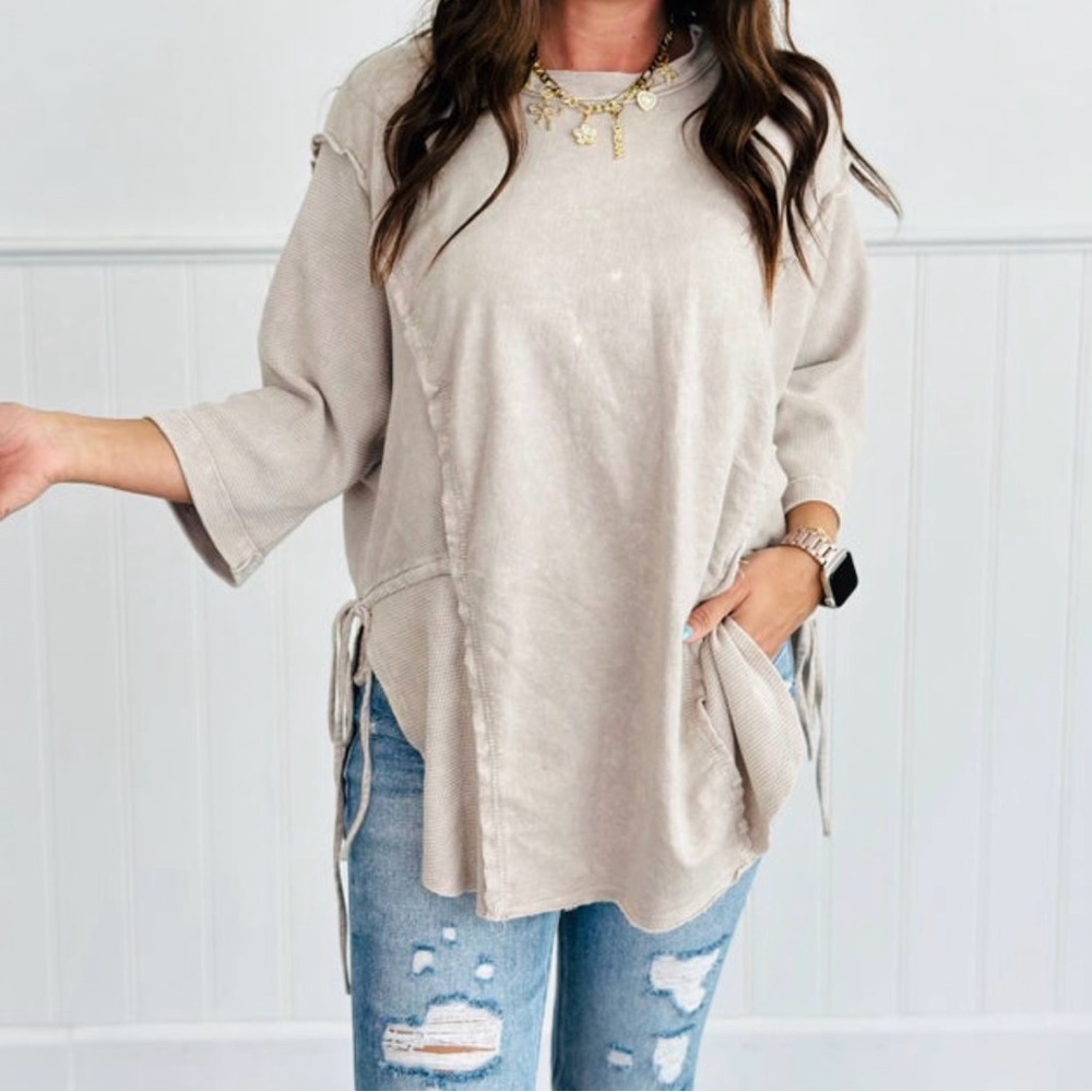 Elegant Beige Women's Tunic Top